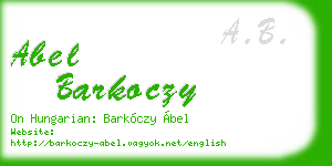 abel barkoczy business card